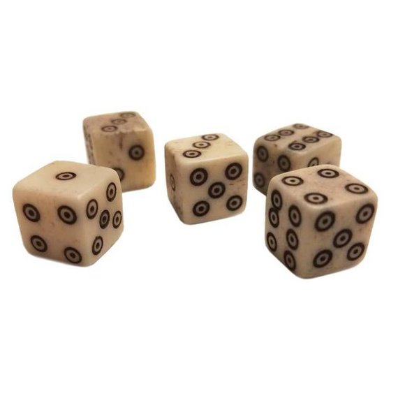 Hiawatha Trading Company Other - Buffalo Bone Dice 10mm [Set of 5] (Viking/Medieval Rolling Bones)